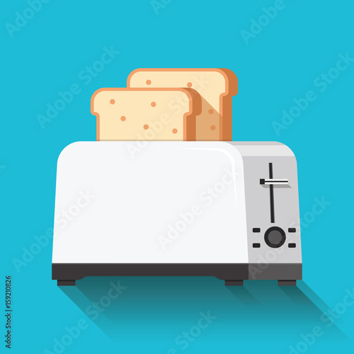 Toaster icon. Flat design. Vector illustration.