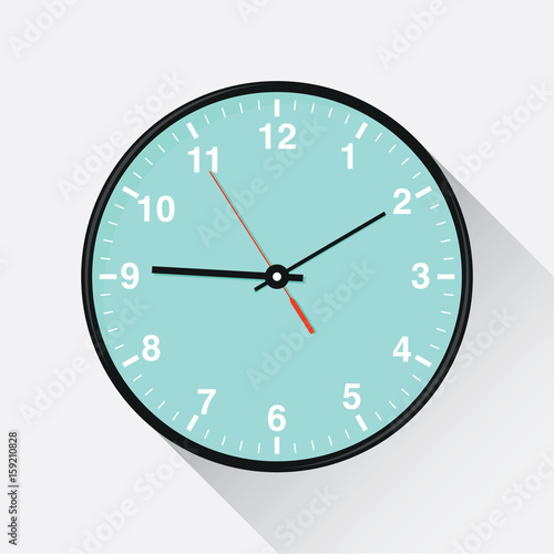 Clock icon. Flat design. Vector illustration.