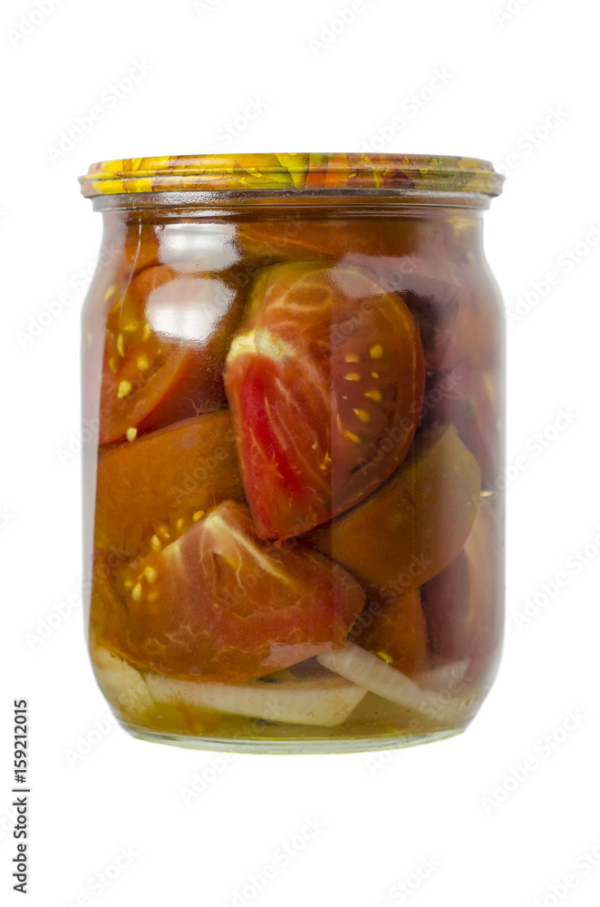 Pickled tomatoes in jars Pickled tomatoes in jars