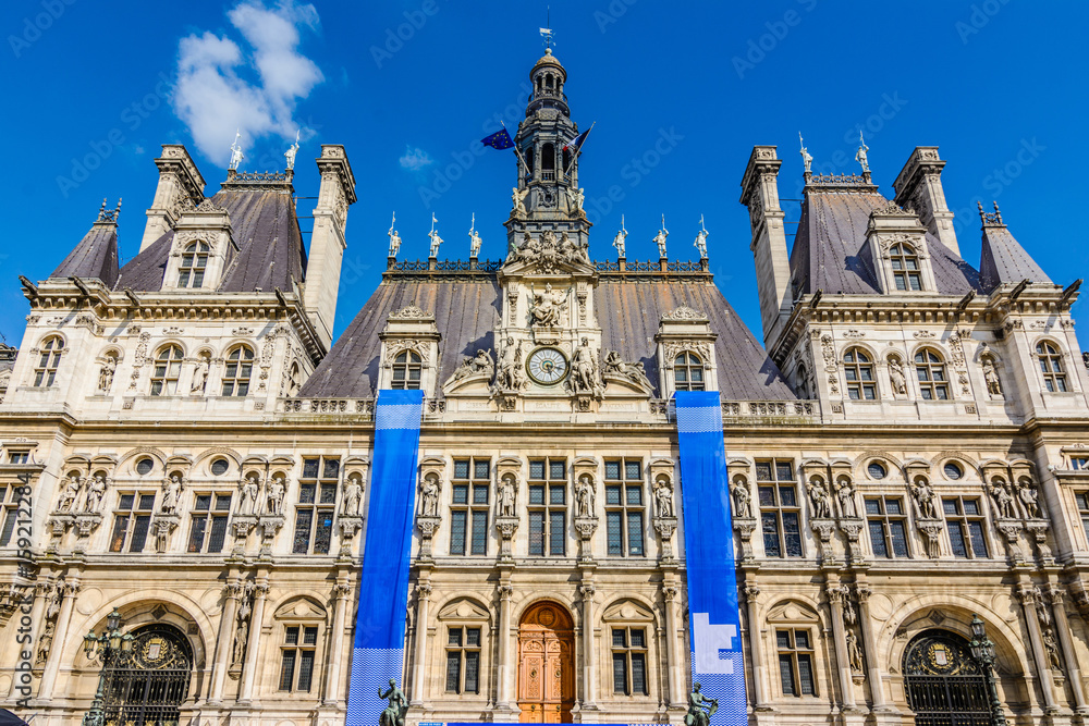 The town hall of Paris Hotel de Ville, France