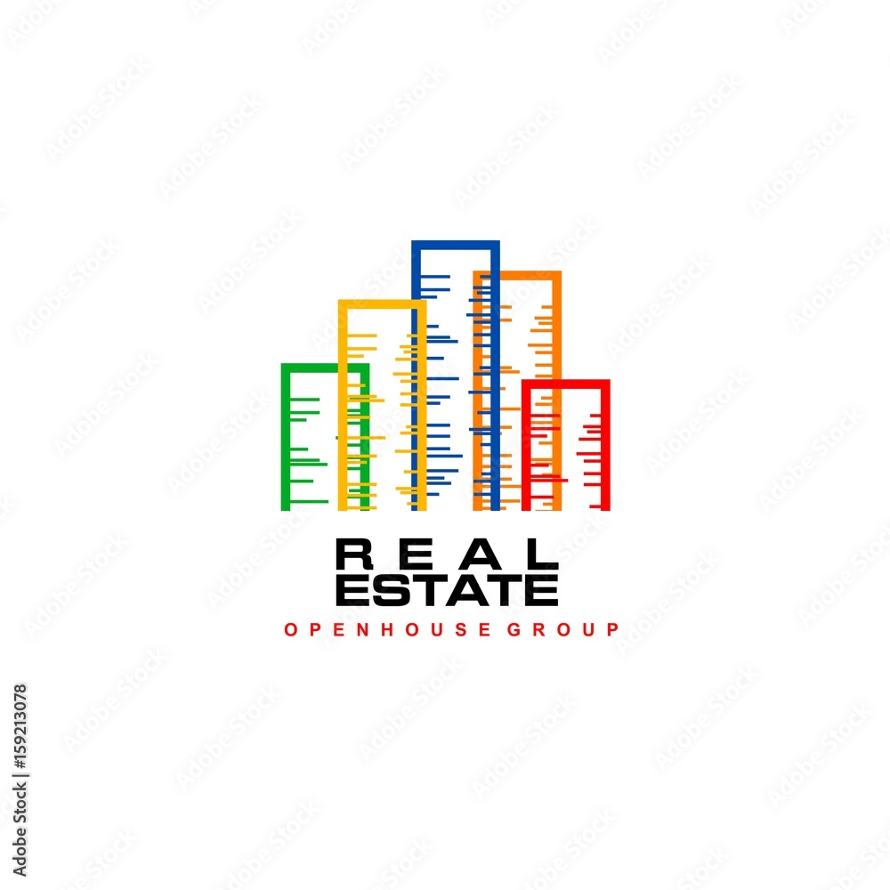 Real Estate logo design template. Corporate branding identity.