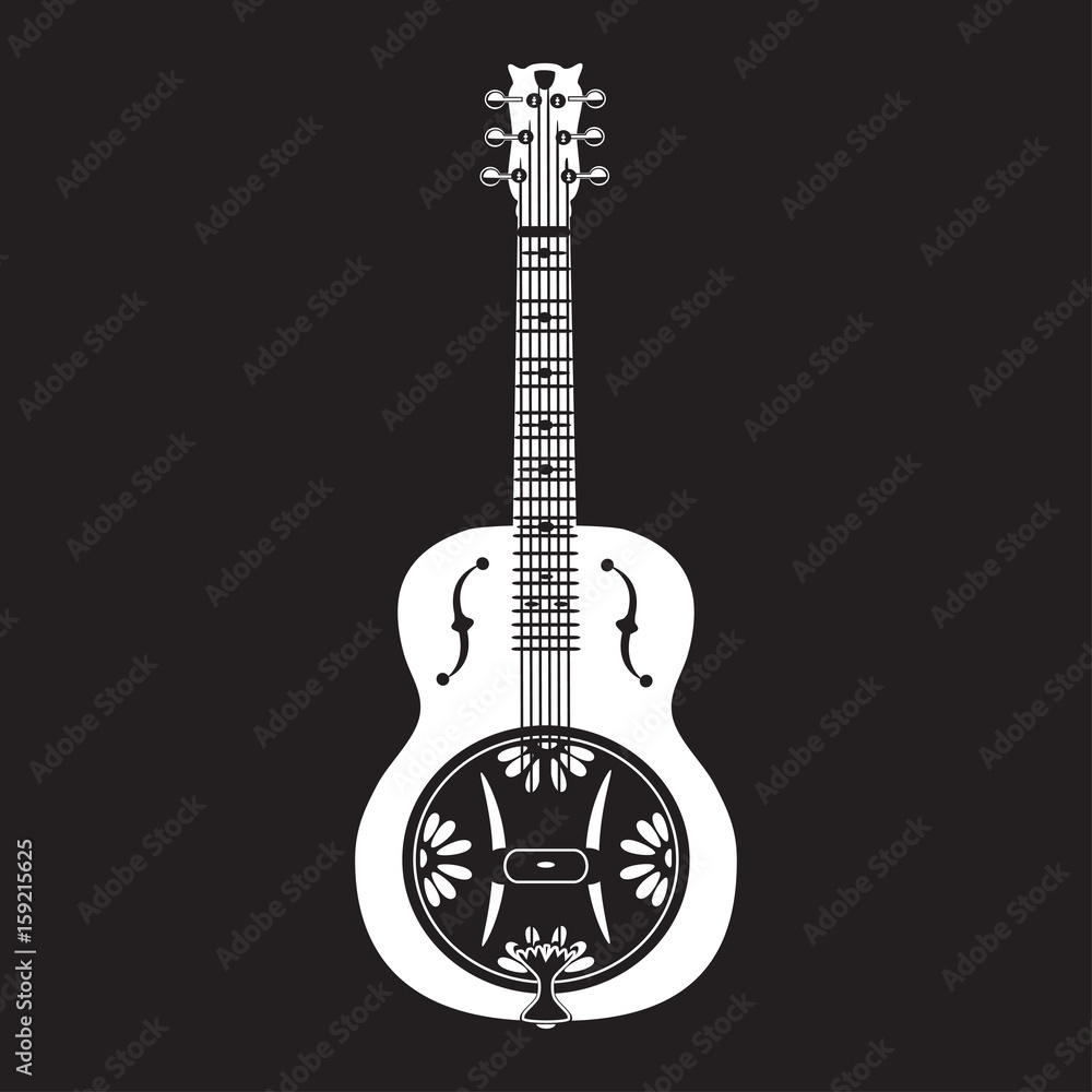 Vecteur Stock Vector flat illustration of dobro, american resonator guitar  | Adobe Stock