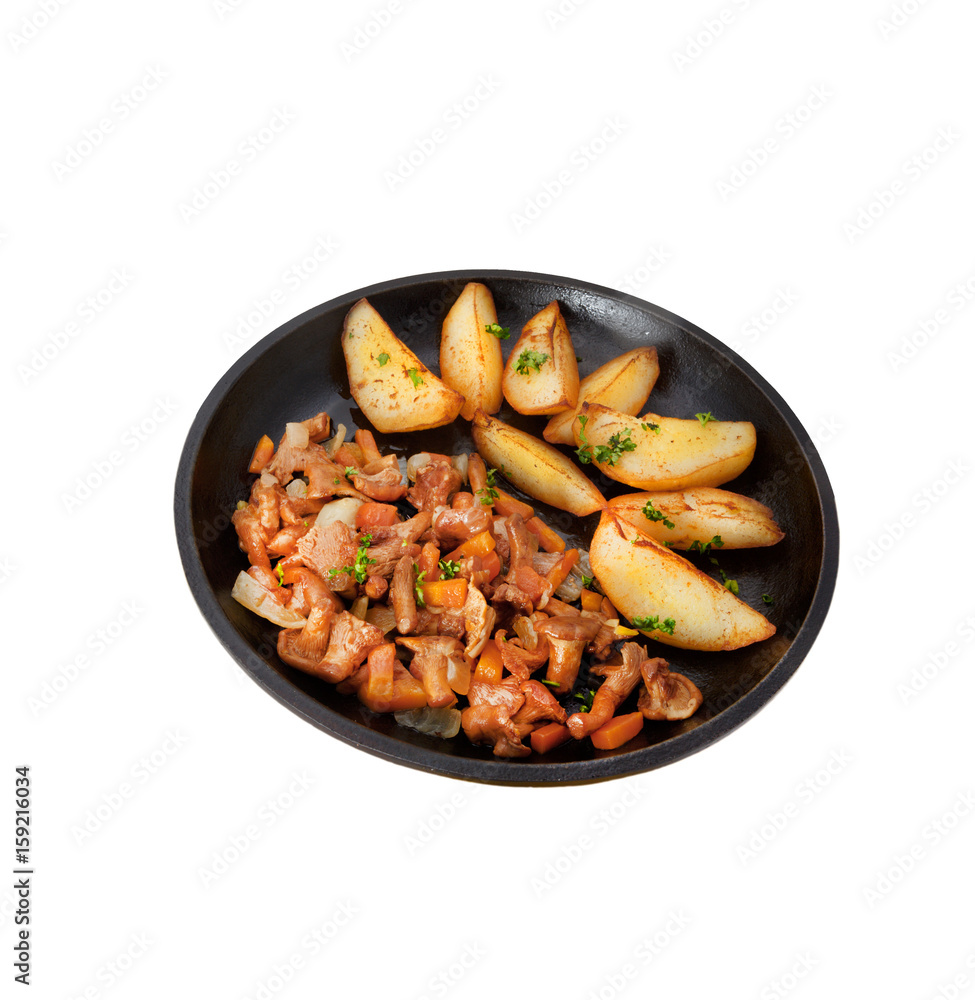 Fototapeta premium The potatoes with mushrooms.