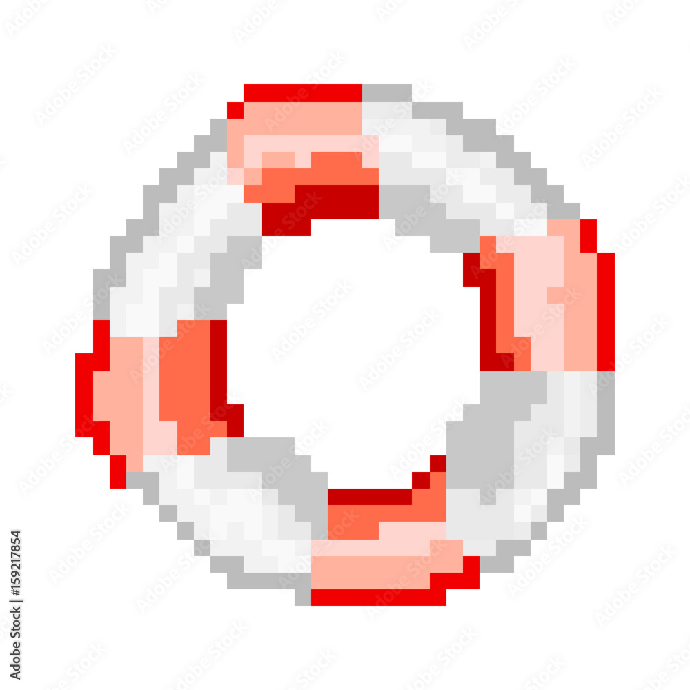 Pixel lifebuoy for mobile games and applications.
