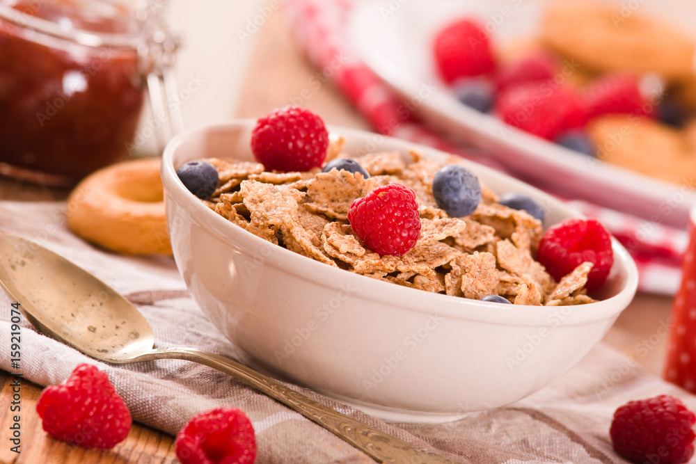 Breakfast with wholegrain cereals. Breakfast with wholegrain cereals.