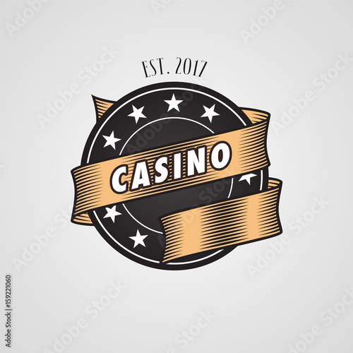 Casino template vector logo with casino chip
