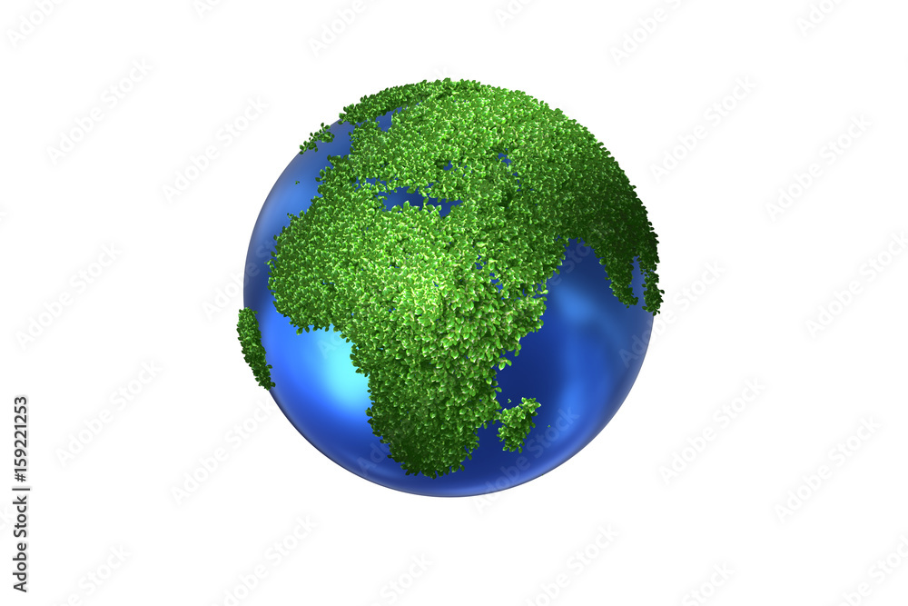 Fototapeta premium Earth globe in green environment concept - 3d rendering