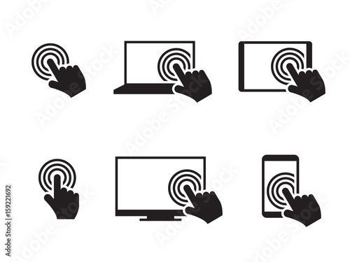 Touch screen icons set