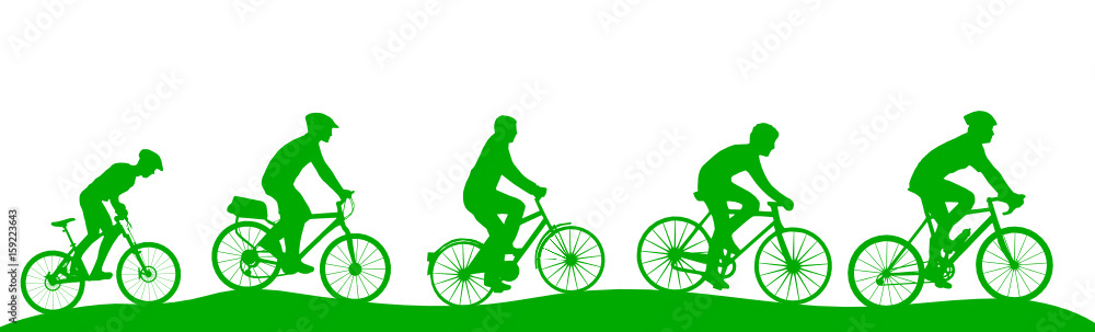 Obraz premium Silhouette Radtour