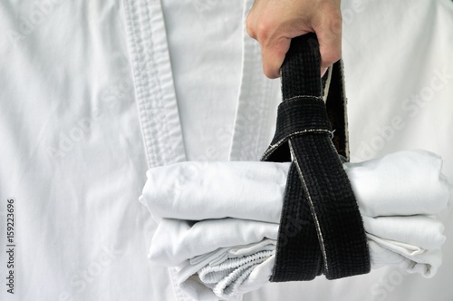 black belt martial arts on white background