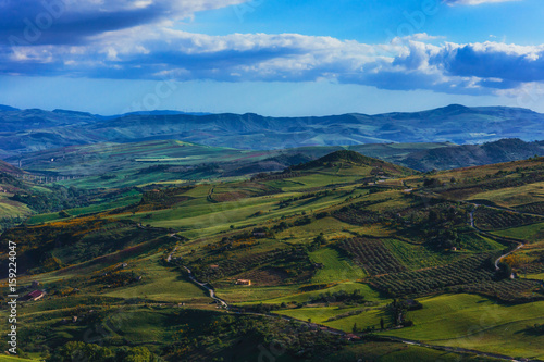 Lovely Mountains of Sicily. Late Spring early Summer Landscape in the hills of the island