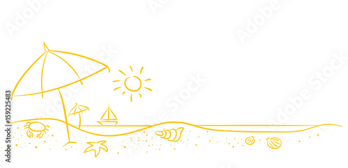Strandurlaub mit Sonnenschirm und Meerblick