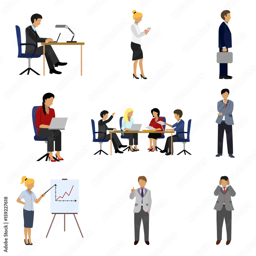 office people flat icon set office people flat icon set
