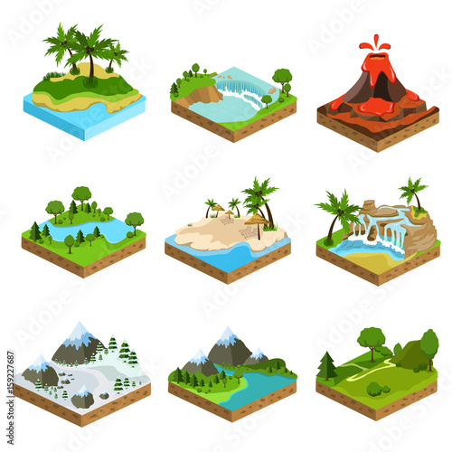 relief isometric flat icon