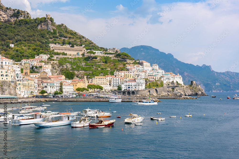 Boats in the Amalfi port