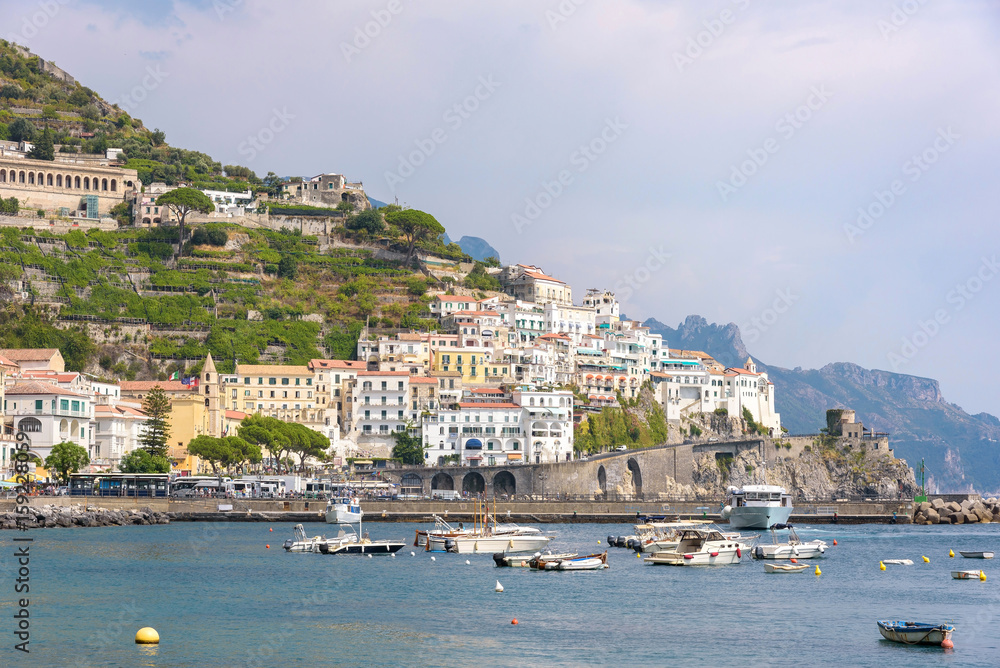 Boats in the Amalfi port
