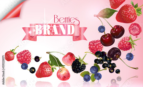 Berry mix falling banner
