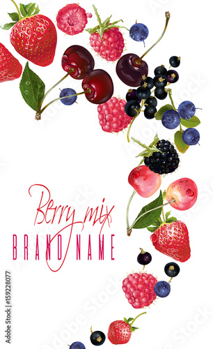 Berry mix falling banner