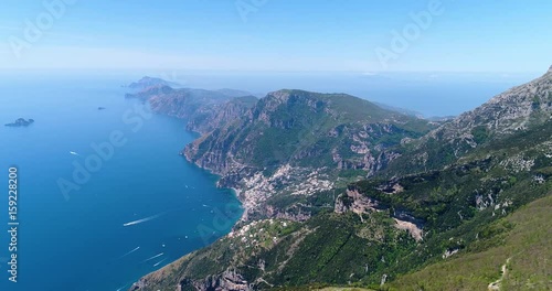 flying above mountains by Amalfy coast photo