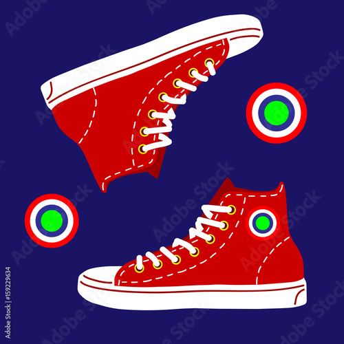 Colorful sneakers vector illustration