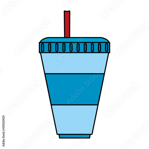 Soda cup over blue background vector illustration 