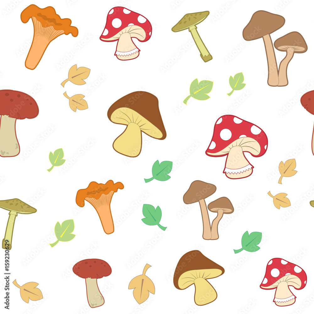 Mushroom seamless pattern, vector illustration Mushroom seamless pattern, vector illustration