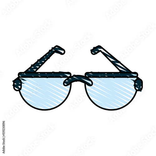Glasses doodle over white background design vector illustration