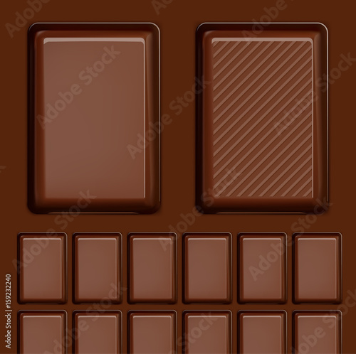 Realistic chocolate bar. Ready for your design.
