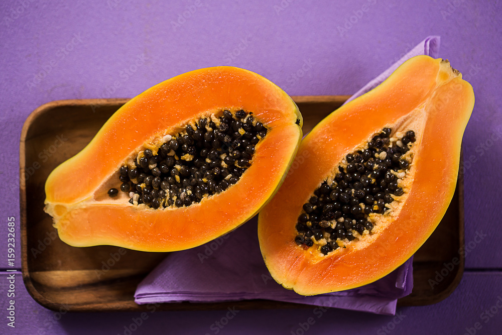 papaya pulp and seeds papaya pulp and seeds