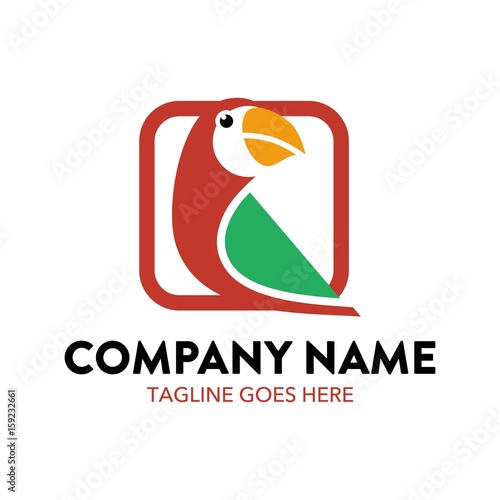 Unique Parrot Logo Template