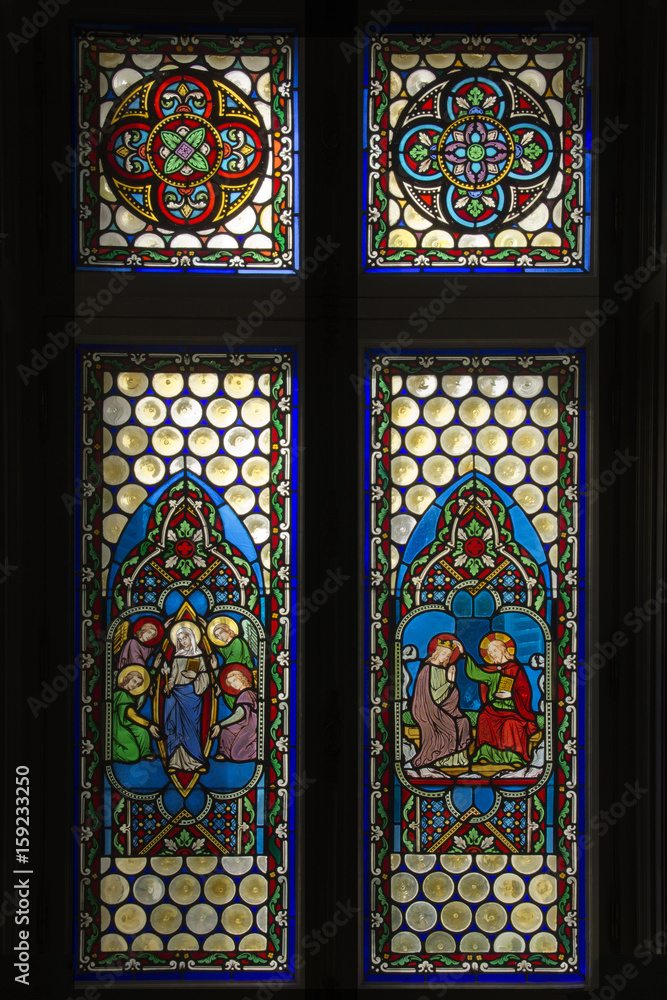 Stained window in old church