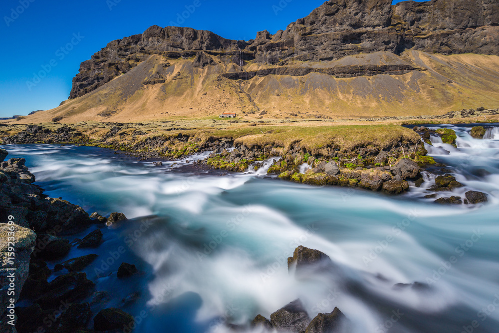 Roadside rapids near Foss a Sidu, Iceland