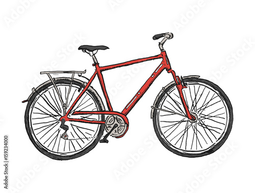 Hand drawn sketch illustration of bicycle. Vector bike illustration © shtiel