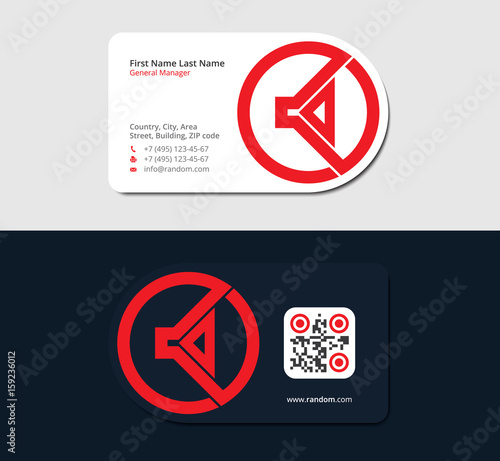 red business card for PR manager