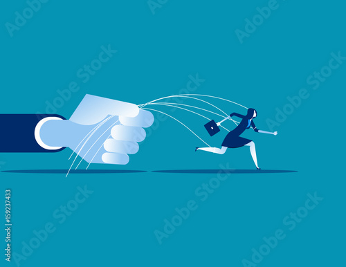 Business being pulled by strings. Concept business vector illustration.