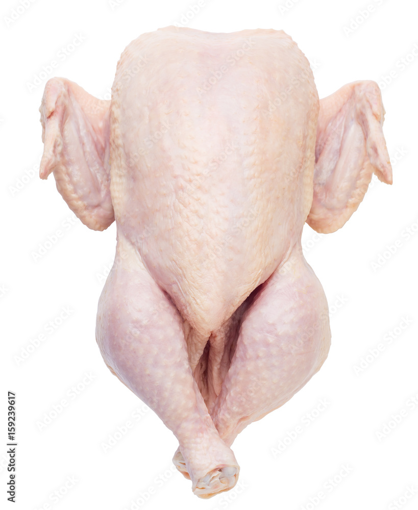 Raw fresh chicken, clipping path, on white background, isolated Raw fresh chicken, clipping path, on white background, isolated