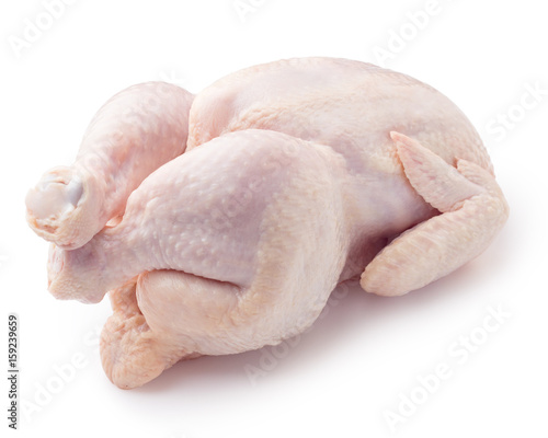 Raw fresh chicken, clipping path, on white background, isolated