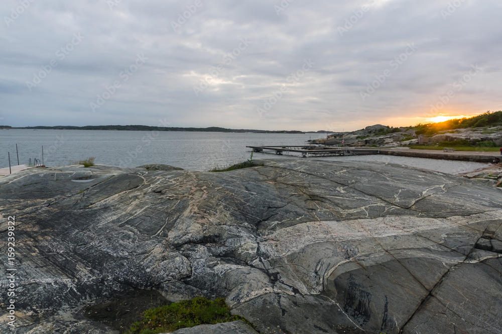Fototapeta premium Solnedgång Över badplatsen.