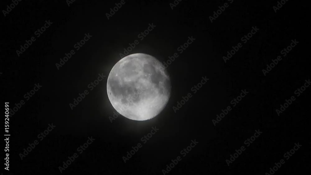 Moving moon in the night. Moving moon in the night.