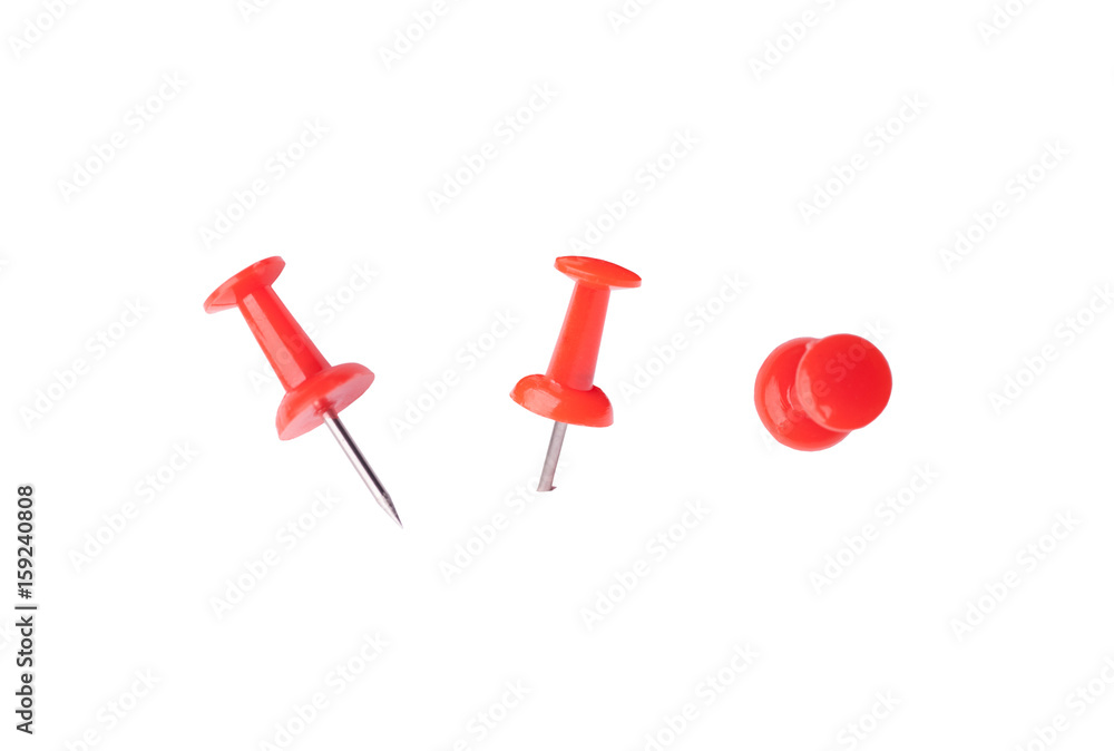 red pin in three different stances isolated on white background red pin in three different stances isolated on white background