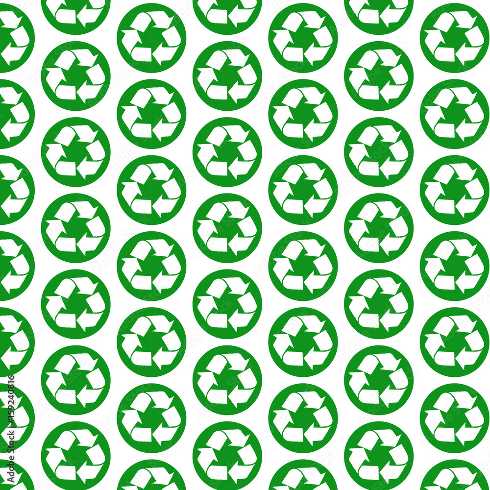 Pattern background Recycle sign icon Pattern background Recycle sign icon