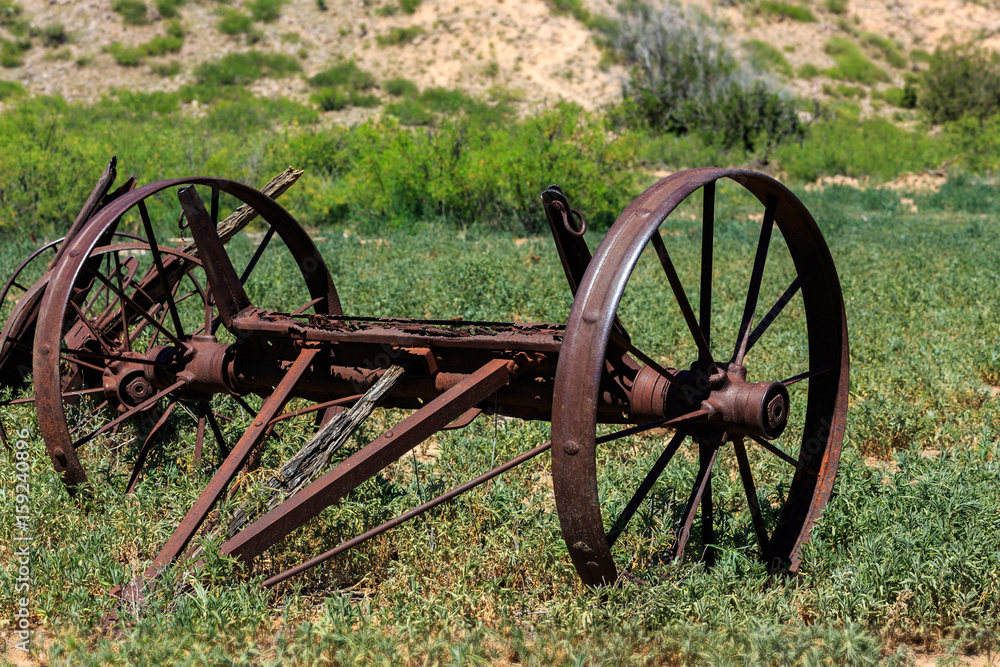 Rusty Wagon Wheel Axel