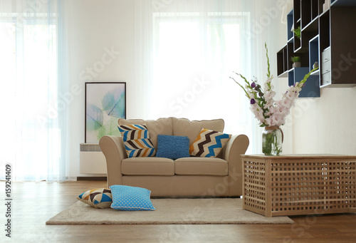 Living room interior with s...