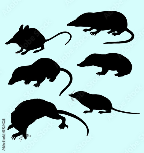 Rat and mice silhouettes. Good use for logo  web icons  symbol  or any design you want. 