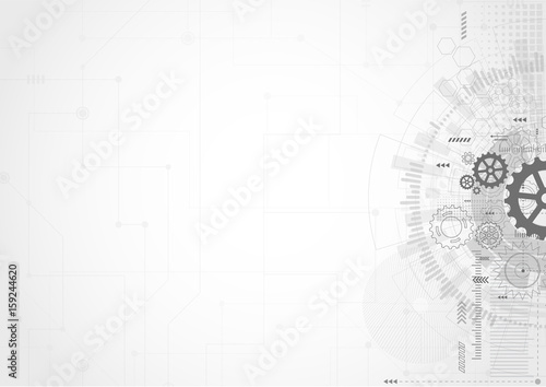 Abstract technology background with gear. Vector illustration