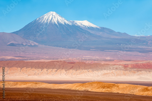 Volcanoes Licancabur and Juriques  Moon Valley  Atacama  Chile