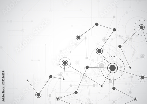 Abstract polygonal background with connecting dots and lines. Connection science background. Vector illustration