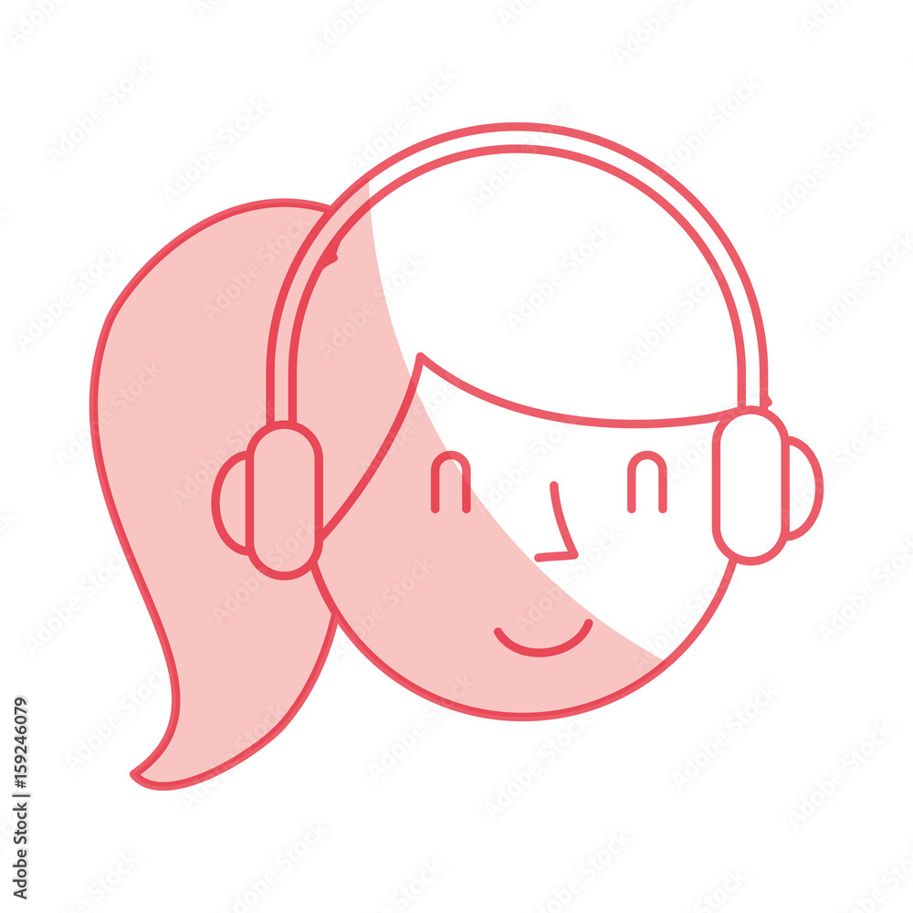 young woman with earphone vector illustration design young woman with earphone vector illustration design