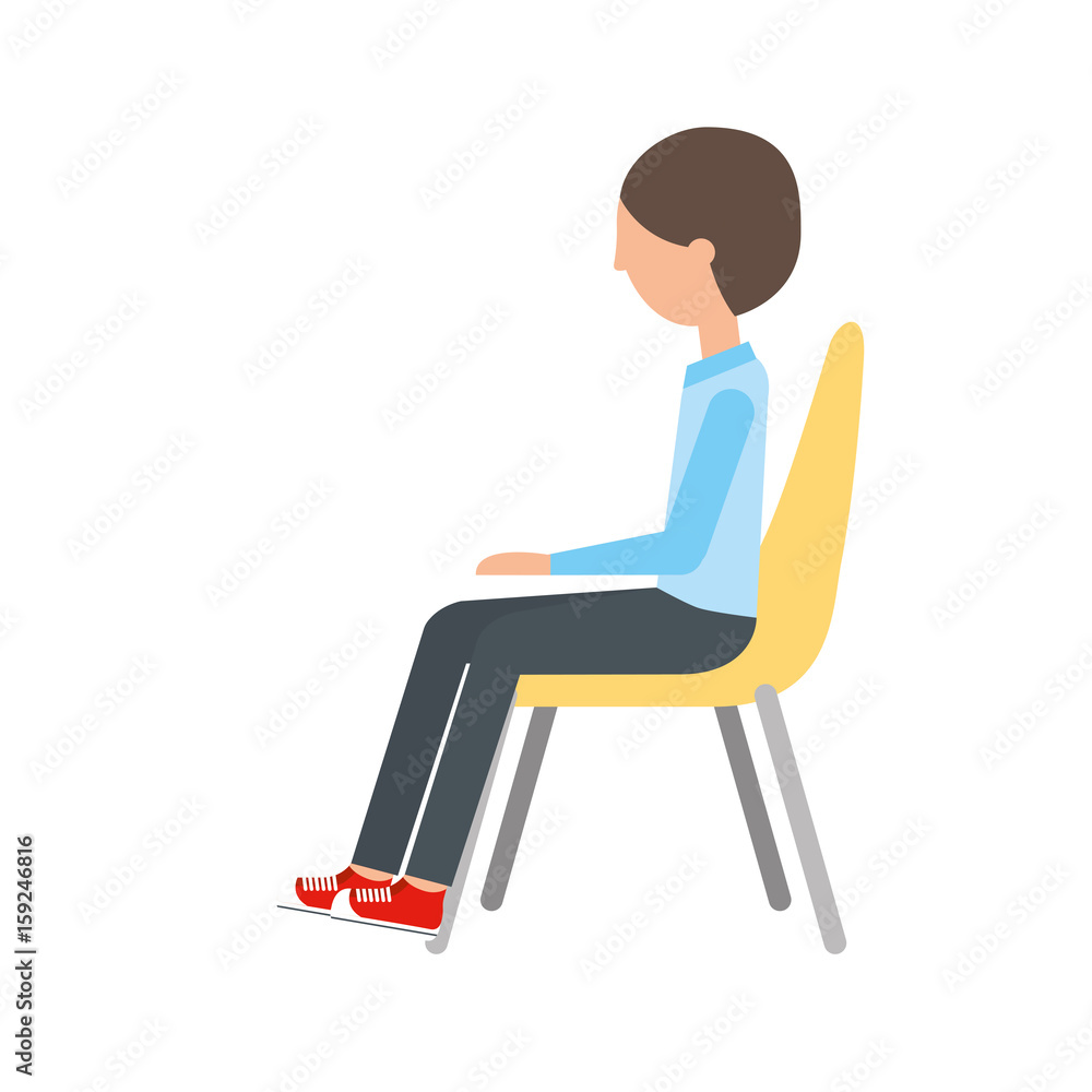 Fototapeta premium man sitting on chair vector illustration design