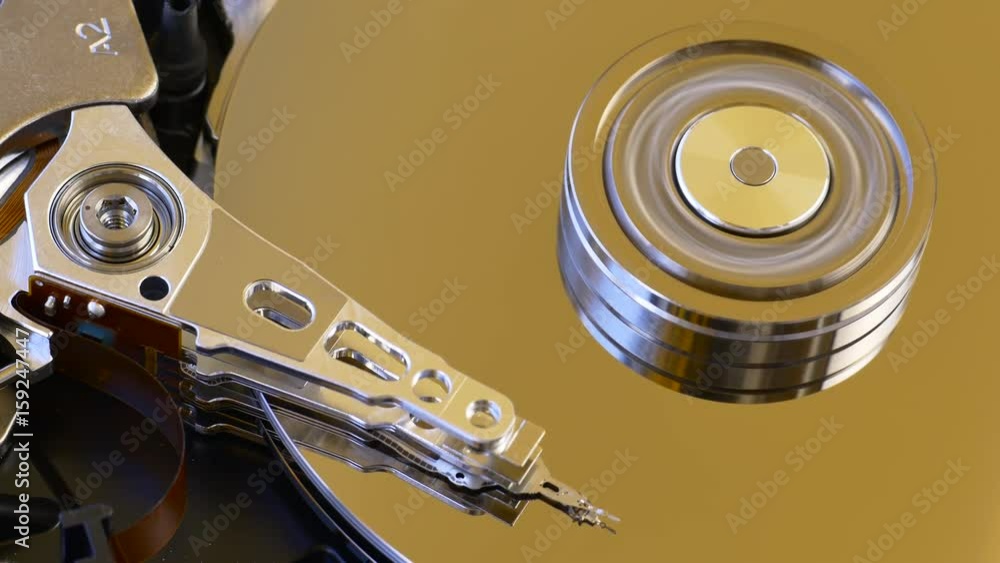 Information storage data loss concept. HDD, DATA storage device used